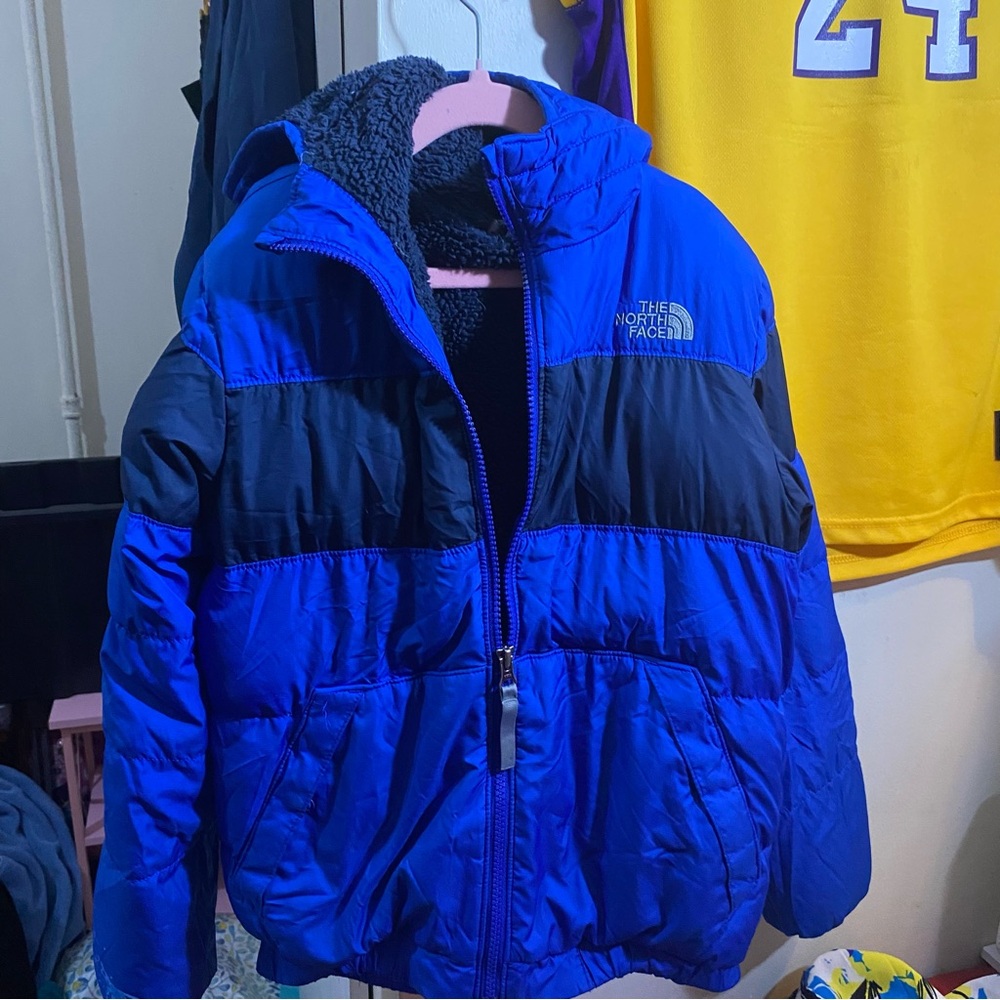 The North Face Royal Blue & Black Kids Puffer Jacket